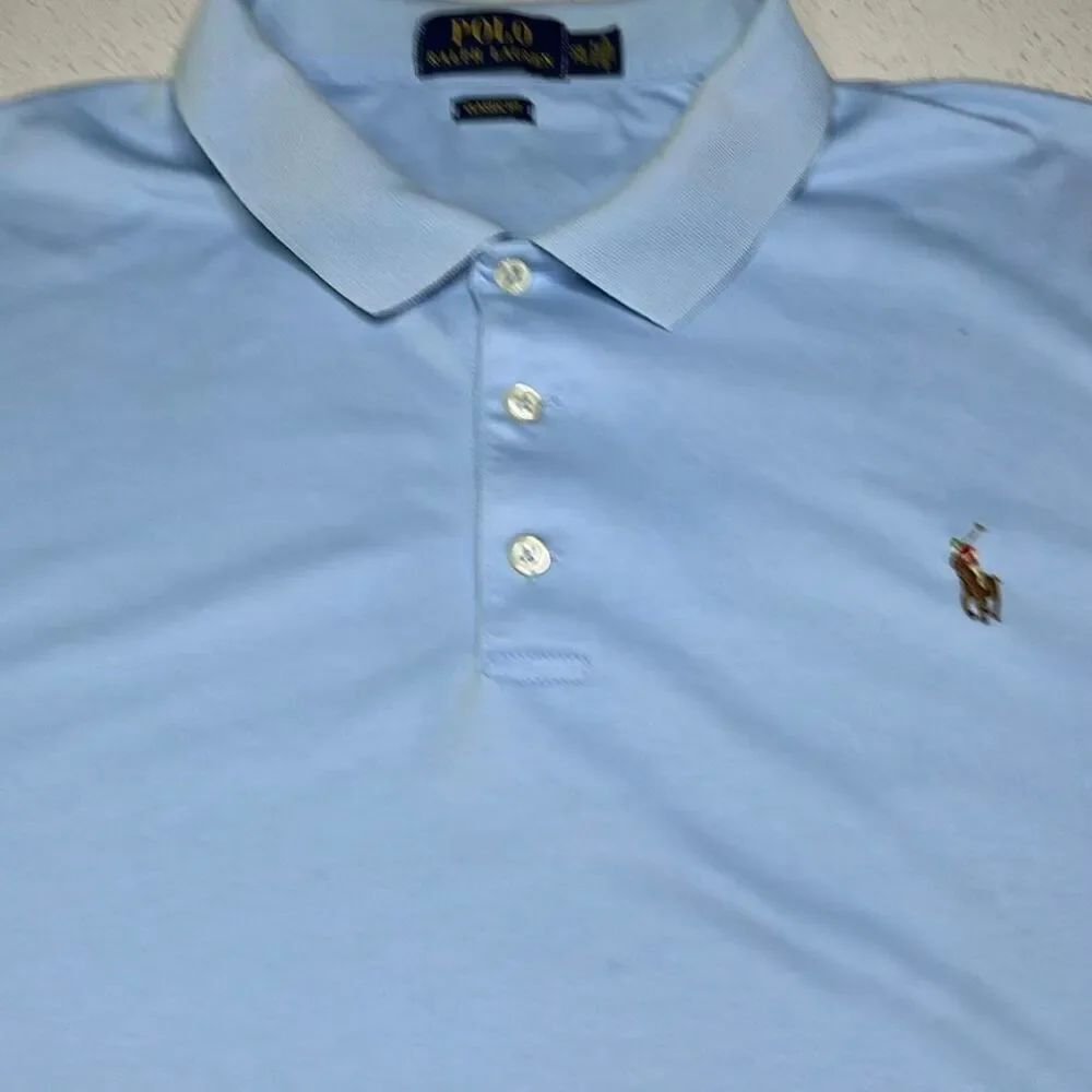 Polo Ralph Lauren Baby Blue Standard Fit Performance Polo Shirt Mens XXL